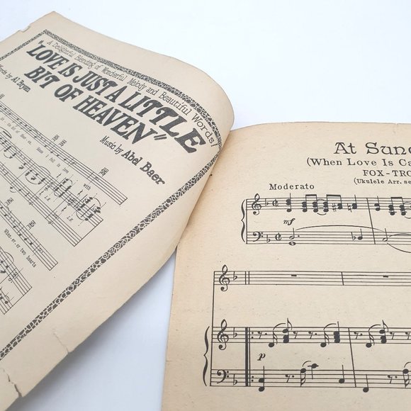 Vintage Sheet Music 1927 At Sundown Love Is Calling Me Home Piano Vocal Ukulele - Picture 2 of 7